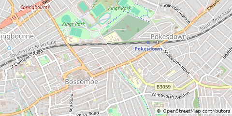 Map of Boscombe, Bournemouth