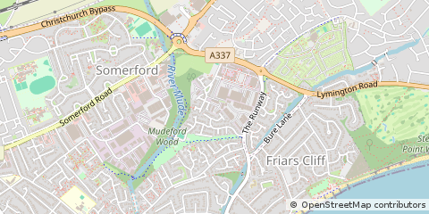 Map of Christchurch, Dorset