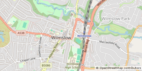 Map of Wilmslow, Cheshire