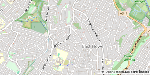 Map of Bournemouth, Hampshire,England