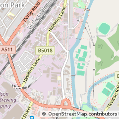 Map of Burton-on-Trent, Staffordshire