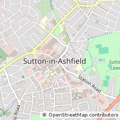 Map of Sutton-in-Ashfield, Nottinghamshire