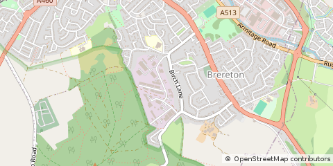 Map of Rugeley, Staffordshire