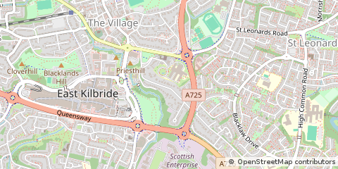 Map of Glasgow, South Lanarkshire