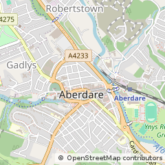 Map of Aberdare, RCT
