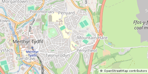 Map of Merthyr Tydfil