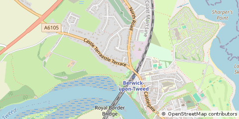 Map of Berwick Upon Tweed, Northumberland