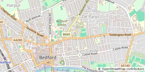 Map of Bedford, Bedfordshire