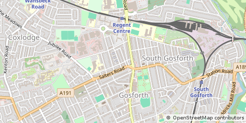 Map of Tyne & Wear, Newcastle upon Tyne