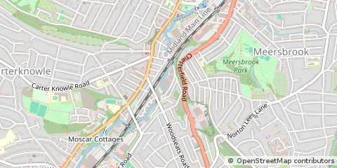 Map of Sheffield, South Yorkshire