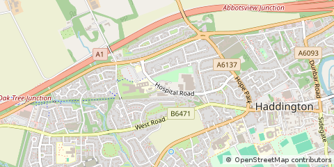 Map of Haddington, East Lothian