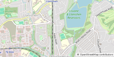 Map of Cardiff, South Glamorgan