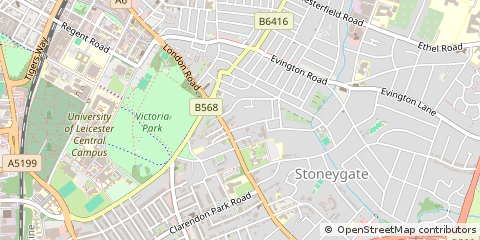 Map of Leicester, Leicestershire