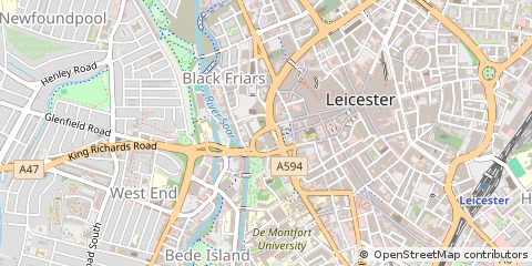 Map of Leicester, Leicestershire