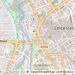 Map of Leicester, Leicestershire