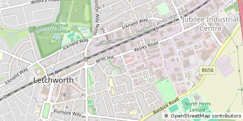 Map of Letchworth Garden City, Tyne and Wear