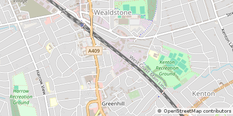 Map of Harrow, Middlesex
