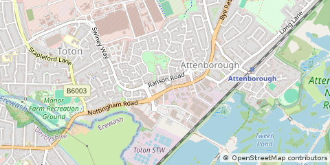 Map of Nottingham, Nottinghamshire