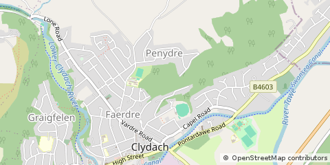 Map of Swansea, Dyfed