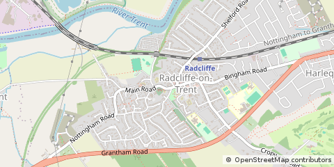 Map of Radcliffe on Trent, Nottinghamshire