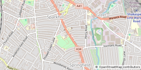 Map of Birmingham, West Midlands