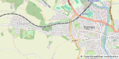 Map of Totnes, Devon