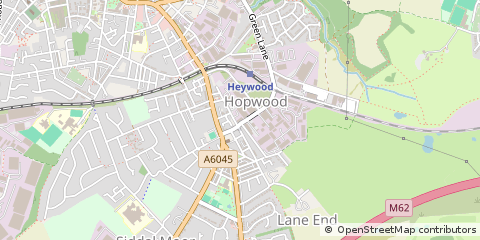 Map of Heywood, Lancashire