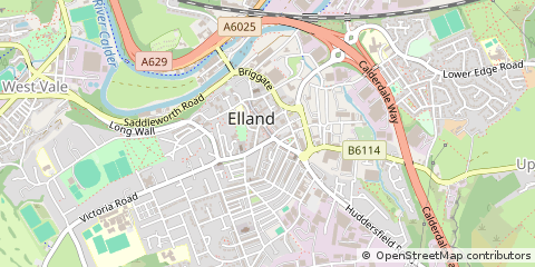 Map of Elland, West Yorkshire