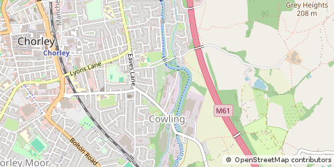 Map of Chorley, Lancashire