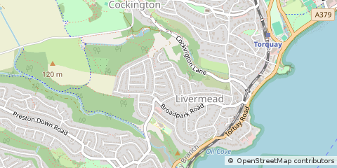 Map of Torquay, Devon
