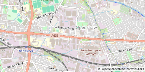 Map of Openshaw, Manchester