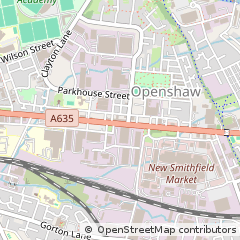Map of Openshaw, Manchester