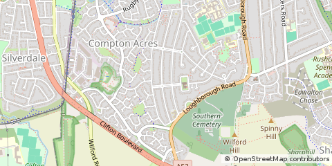 Map of Nottingham, Nottinghamshire
