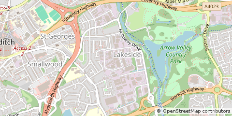 Map of Redditch, Worcestershire