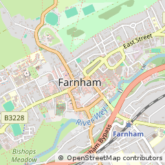 Map of Farnham, Surrey