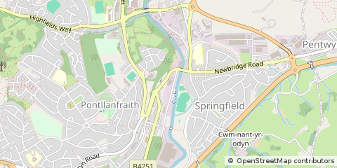 Map of Blackwood, Caerphilly