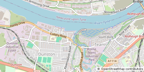 Map of Gateshead, Tyne and Wear