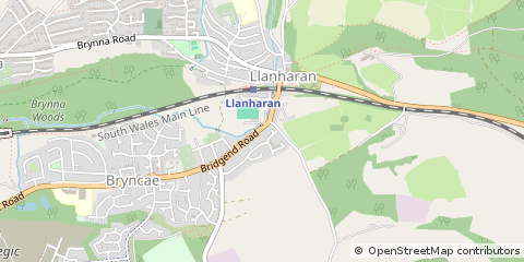 Map of Llanharan, Pontyclun, R.C.T.
