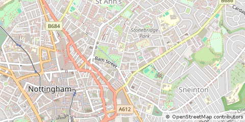 Map of Nottingham, Nottinghamshire