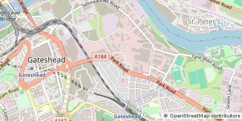 Map of Gateshead, Tyne and Wear