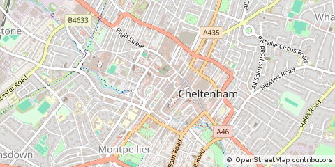 Map of Cheltenham, Gloucestershire