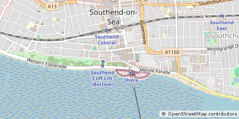 Map of Southend-on-SEA, Essex