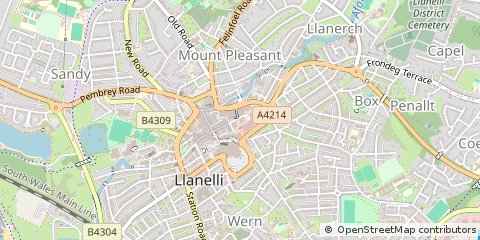 Map of Llanelli, Carmarthenshire