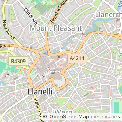 Map of Llanelli, Carmarthenshire
