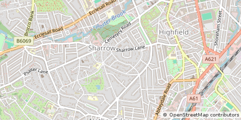 Map of Sheffield, South Yorkshire