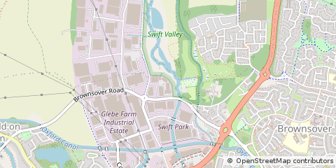 Map of Rugby, Warwickshire