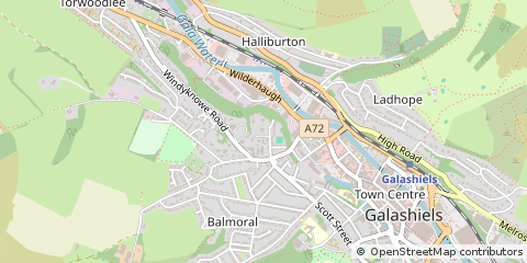 Map of Galashiels, Scottish Borders