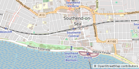 Map of Southend-on-SEA, Essex
