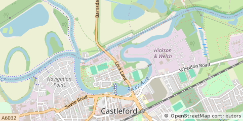 Map of Castleford, West Yorkshire