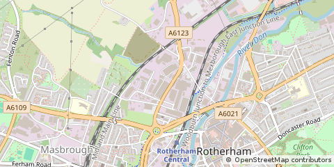 Map of Rotherham, South Yorkshire